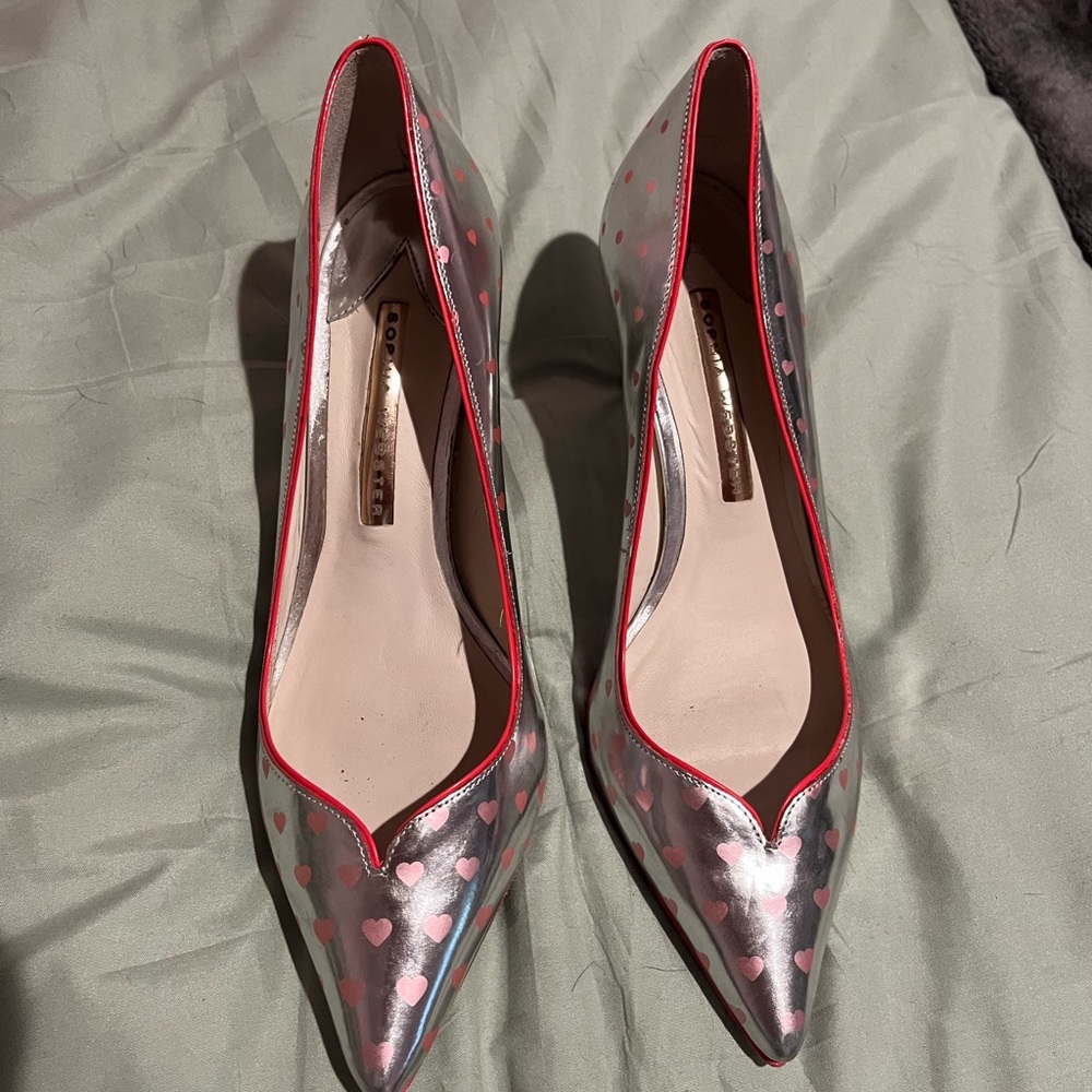 Sophia Webster Luella Metallic Heart Pumps